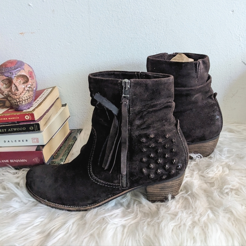 Kennel & Schmenger Bullet Studded Suede Gunslinger Boots 7 - Vintage